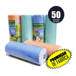 Pano Multiuso Limpeza - Rolo 50 Panos - Antibacterianos para Limpeza em Geral Barato