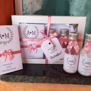 14 kits caixinhas padrinhos com manual casamento