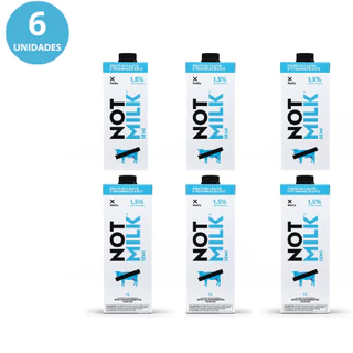 Kit 6x Leite Vegetal Sem Lactose Not Milk Semidesnatado Vegano 1L
