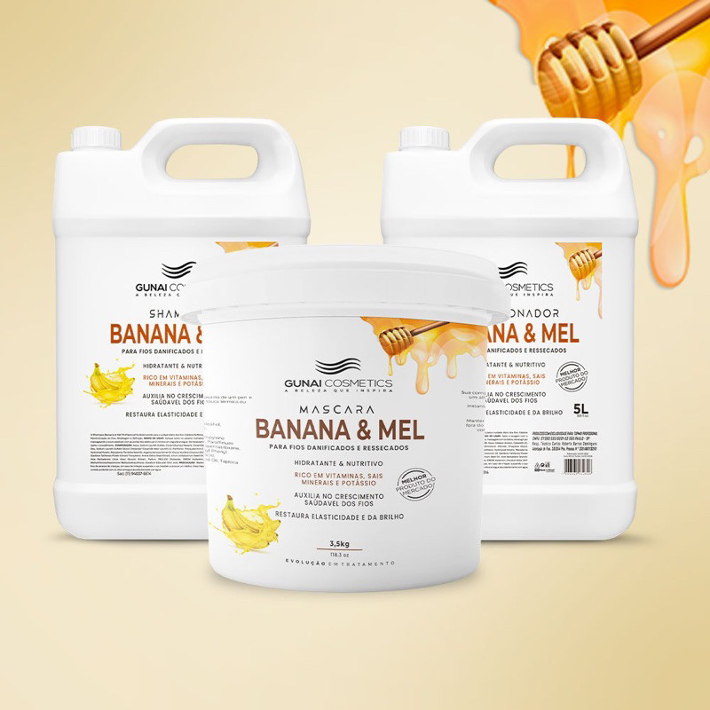 kit de tratamento Banana e Mel Gunai Professional Poderosa Hidratação 3,5 e 5L