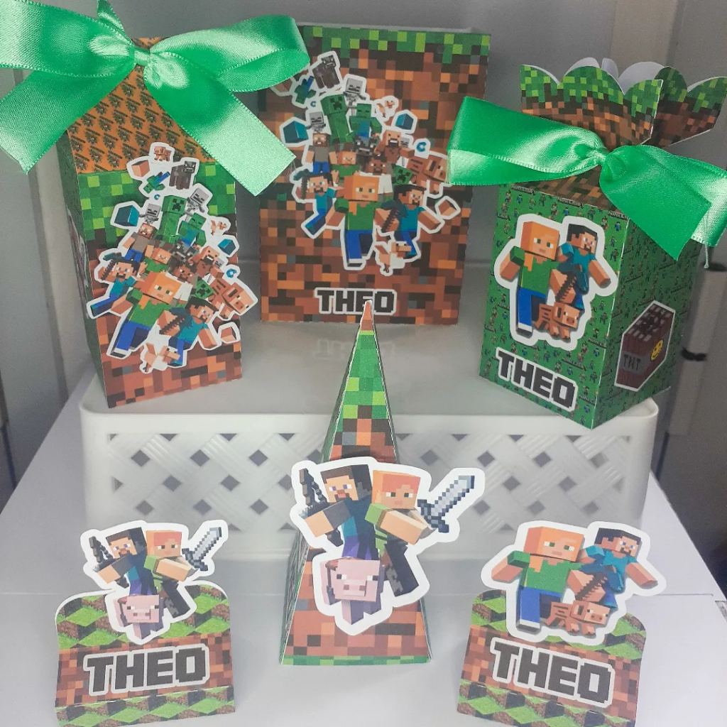 Kit festa 45 Lembrancinhas Minecraft | Shopee Brasil