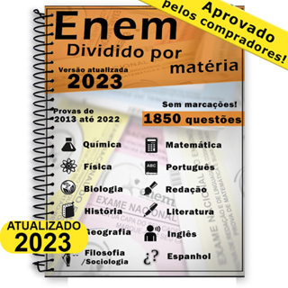 Enem 2023 provas separadas por matéria 2013 até 2022