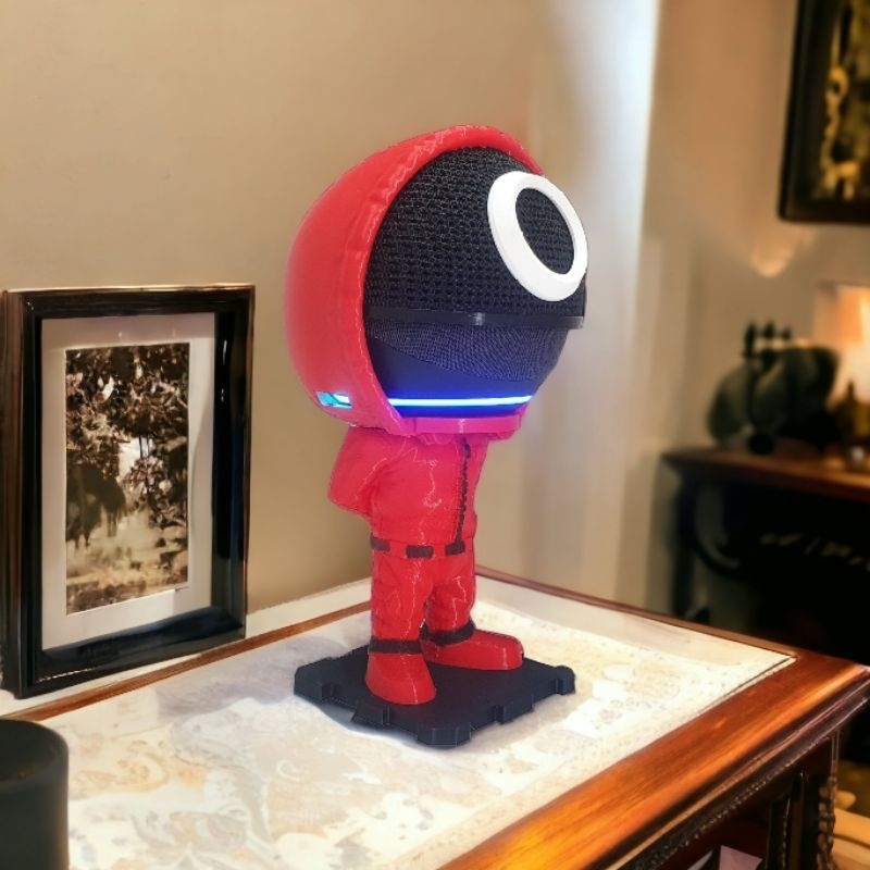 Suporte Alexa Echo Dot 4 ou Echo Dot 5 Round Six - Presente, decoração criativa, música, som, stand de mesa Amazon