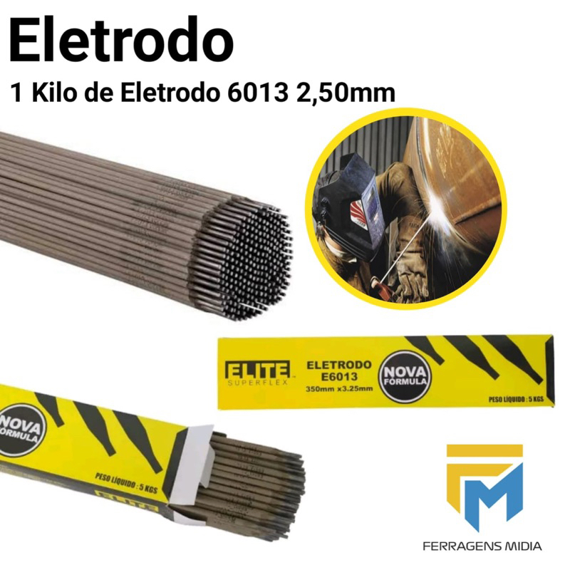 Eletrodo Serralheiro E6013 2,5mm ou 3.2,5mm AWS Profissional Embalagem 1 - kL