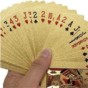 KIT 2 Baralho Conjunto Cartão de Jogo Dourado 24k Prova D'água Promoção
