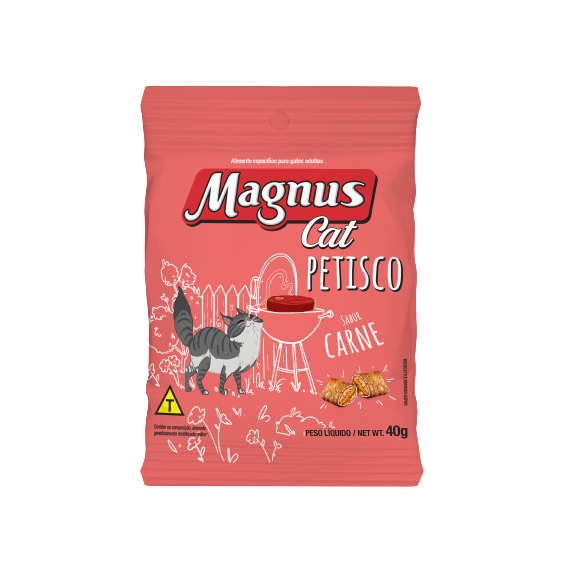 Magnus Cat Petisco Gatos Adultos Carne 40g | Shopee Brasil