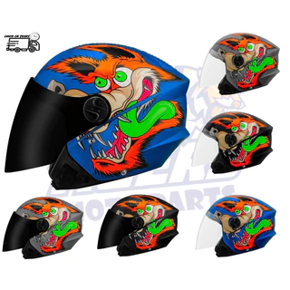 Capacete Aberto Liberty Three Pro Tork Coiote Viseira Cristal Viseira Fume