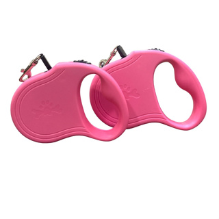 Coleira Cachorro Rosa Guia Retrátil 3 e 5 metros Cães Até 15 Kg Pets