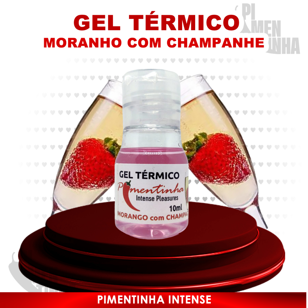 Gel Térmico Beijável Comestível Sabor Morango Lubrificante Intimo Sexo Oral  10ml Pimentinha Intense SexShop