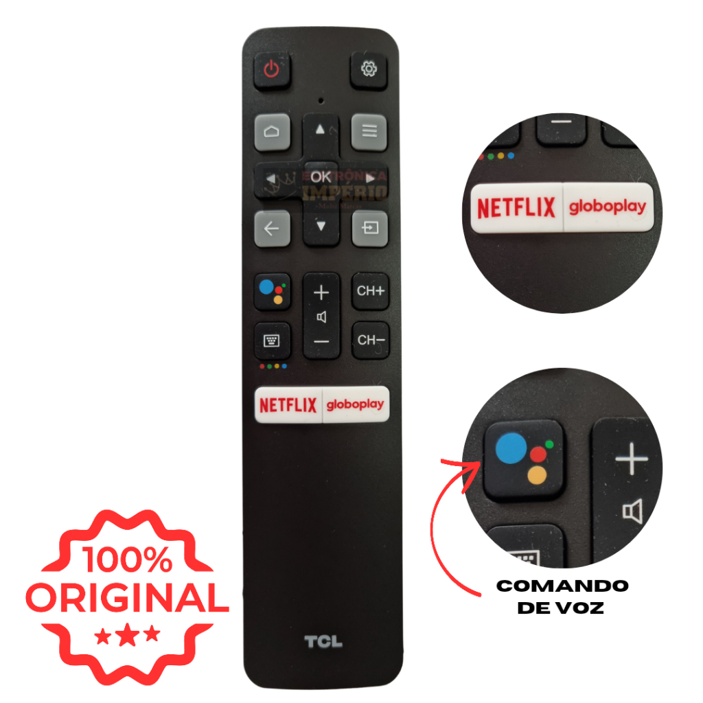Controle Rc802v Tv Tcl Com Comando De Voz Original de Fábrica | Shopee ...