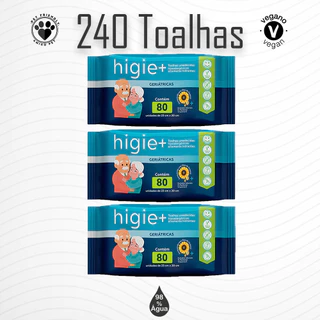 03 Pacotes Toalhas Umedecidas Geriátricas 20x23 Premium