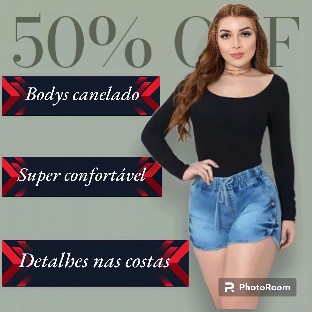 Body Feminino Manga Longa Frente Cruzada Com Bojo