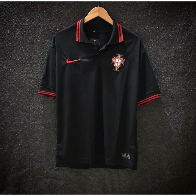 Uniforme Treinador Portugal Polo Preta Masculina Sportlife Futebol ...