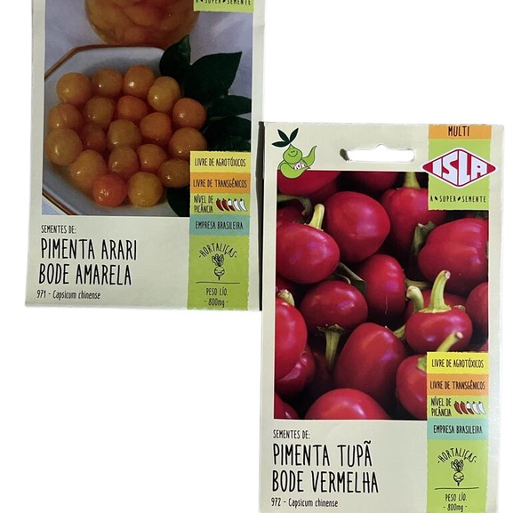 Kit de Sementes de Pimenta Bode Vermelha e Amarela Ardida Temperos ...