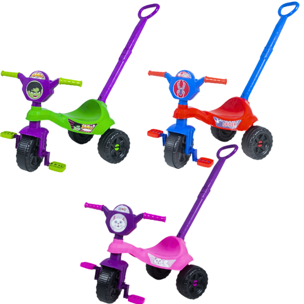 Brinquedo Triciclo Infantil Motoca Com Haste Removível