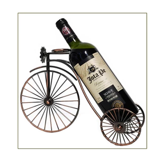 Suporte Decoração mini Adega de Vinho tipo Velocipede aço Cobre Presente Arte