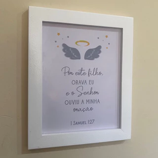 Quadro de MDF com Versículo Bíblico - Para o Quarto do Seu Bebê