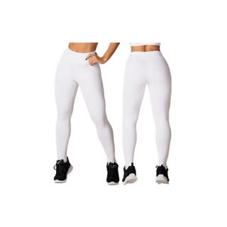 Kit 3 Calças Legging Branca Enfermagem Plus Size Em Suplex G1/G2