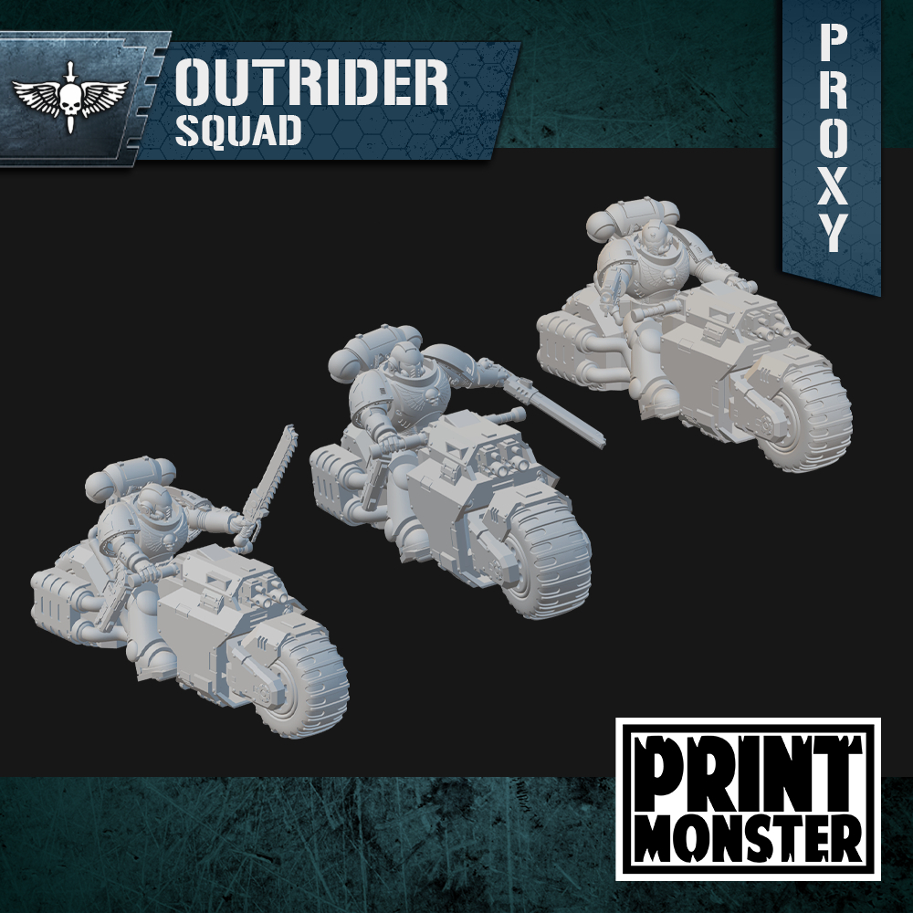 Space Marines Outrider Squad - Miniaturas para Warhammer 40k, Kill Team, One Page Rules, Rpg e Boardgames.