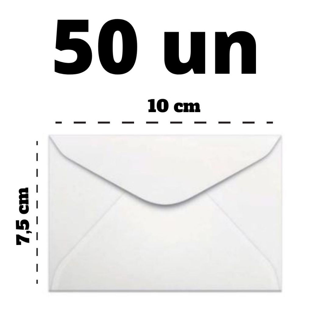 Kit Envelopes Brancos 10x7,5cm Para Cartão De Visitas | Shopee Brasil