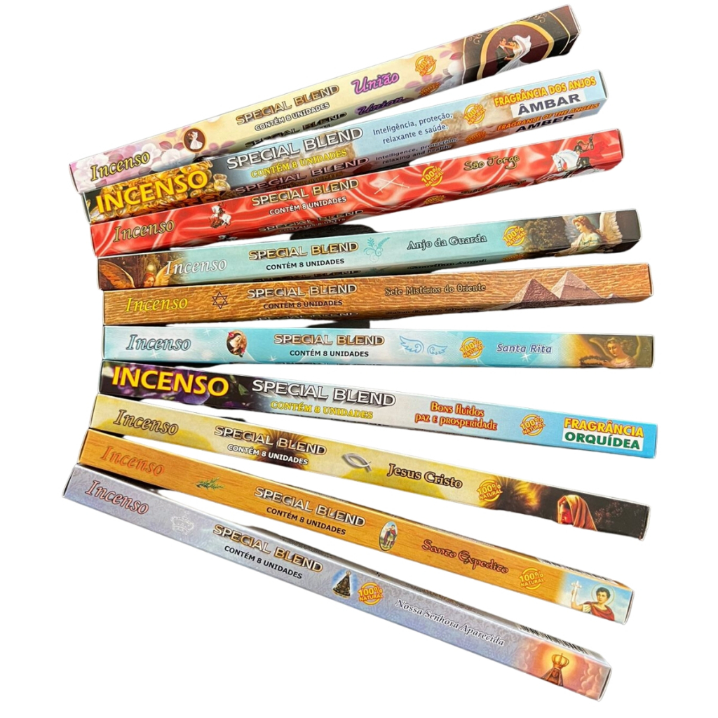Incenso Linha Completa Catolica com 10 Caixas com 8 Varetas | Shopee Brasil