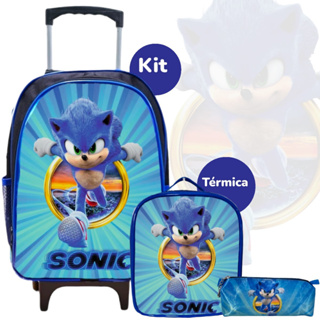 Mochila Infantil Bolsa Meninos Desenho Super Sonic O Ouriço Azul