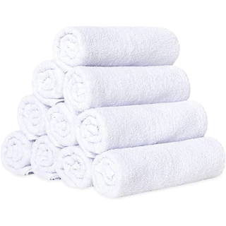 Kit 10 Panos De Prato Felpudo Atoalhado Branco Gourmet Cozinha Com Bainha Grosso 100% Algodão