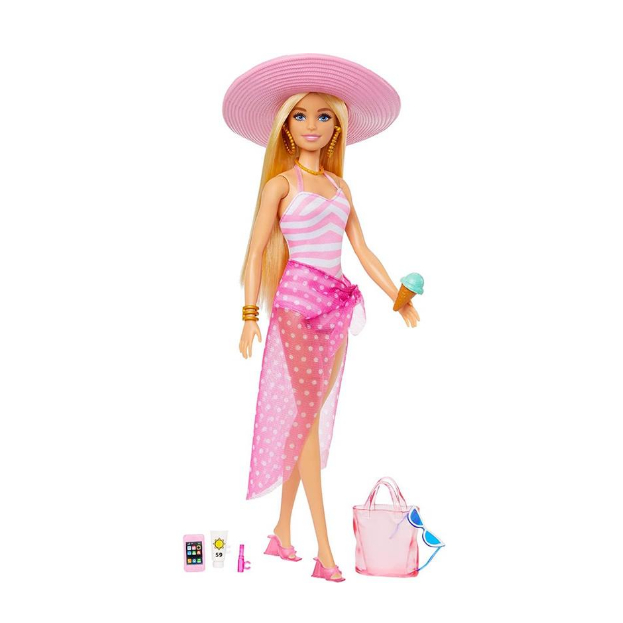 Boneca Barbie Fashion Dia de Praia Com Acessórios - Blanc Toys