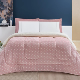 Coberbrom Edredrom Petit Poa Sherpa Queen manta flannel estampa romântica