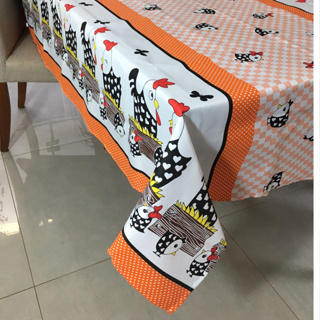 Toalha de mesa xadrez laranja (2,50 x 1,40) - Kasa57 - kasa 57