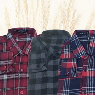 Camisa Xadrez Masculina Flanelada De Manga Longa