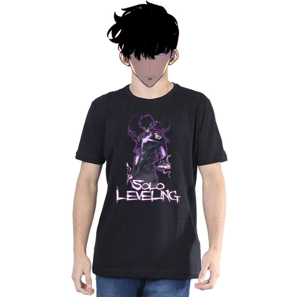 Camiseta Solo Leveling Sung Jin Woo Anime Camisa 100 Algodão Shopee