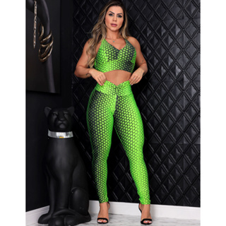 Set Sport legging mulher verde folha/caça