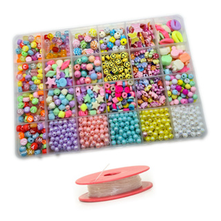 Estojo Miçangas 1500 Peças Infantil Coloridas P/montar Pulseiras Colar
