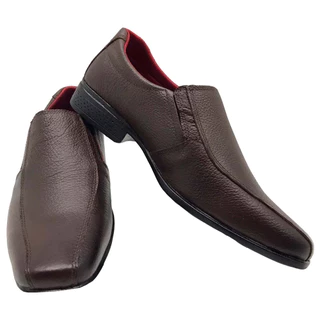 Sapato Social Courino Masculino Marrom Confortável Estilo S/ Cadarço