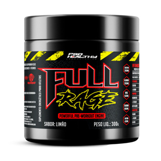 Pré Treino Full Rage em Pó (Extra Forte) - Pote 300g - Limão e Melancia - Pro Healthy