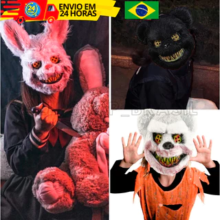 Máscara De Coelho Assustadora Halloween - Killer Bunny - Spooky - Fantasia De Halloween