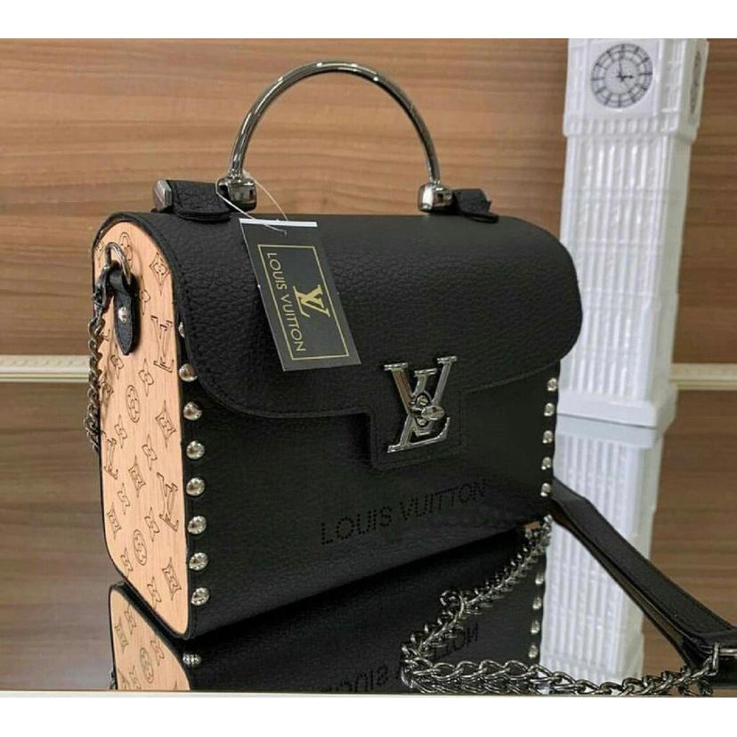 Bolsa Elegante Feminina LV Baú de Mão e Alça Transversal