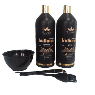 Progressiva Indiana liso Absoluto Shampoo + Gloss Redutor 1000 ml Efeito Liso Natural