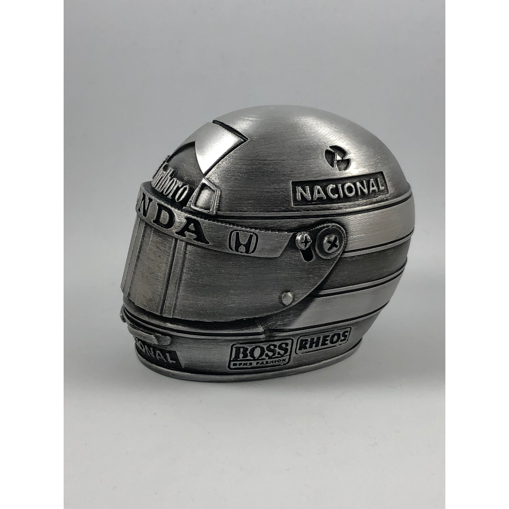 Miniatura decorativa capacete Fórmula 1 Senna