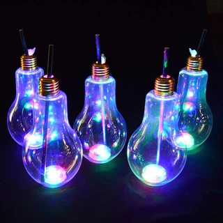 Kit 16 Copo Lâmpada com Luz Led Festa Pisca Pisca 400ml