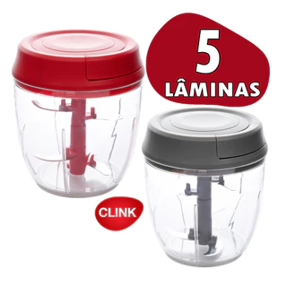 Processador Triturador Manual Alimento 5 Lâminas 900ml
