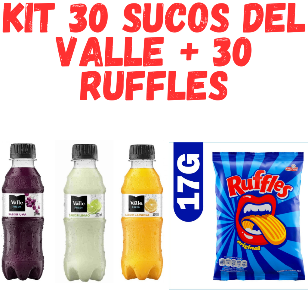 Kit 30 Sucos Del Valle 200ml + 30 Batatas Ruffles 17g | Shopee Brasil