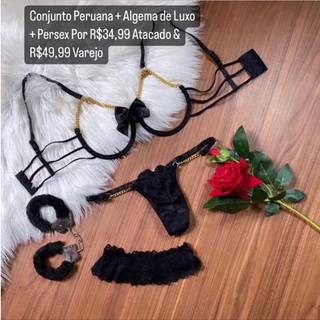 Conjunto Sexy - Conjunto de Luxo + algema + Persex