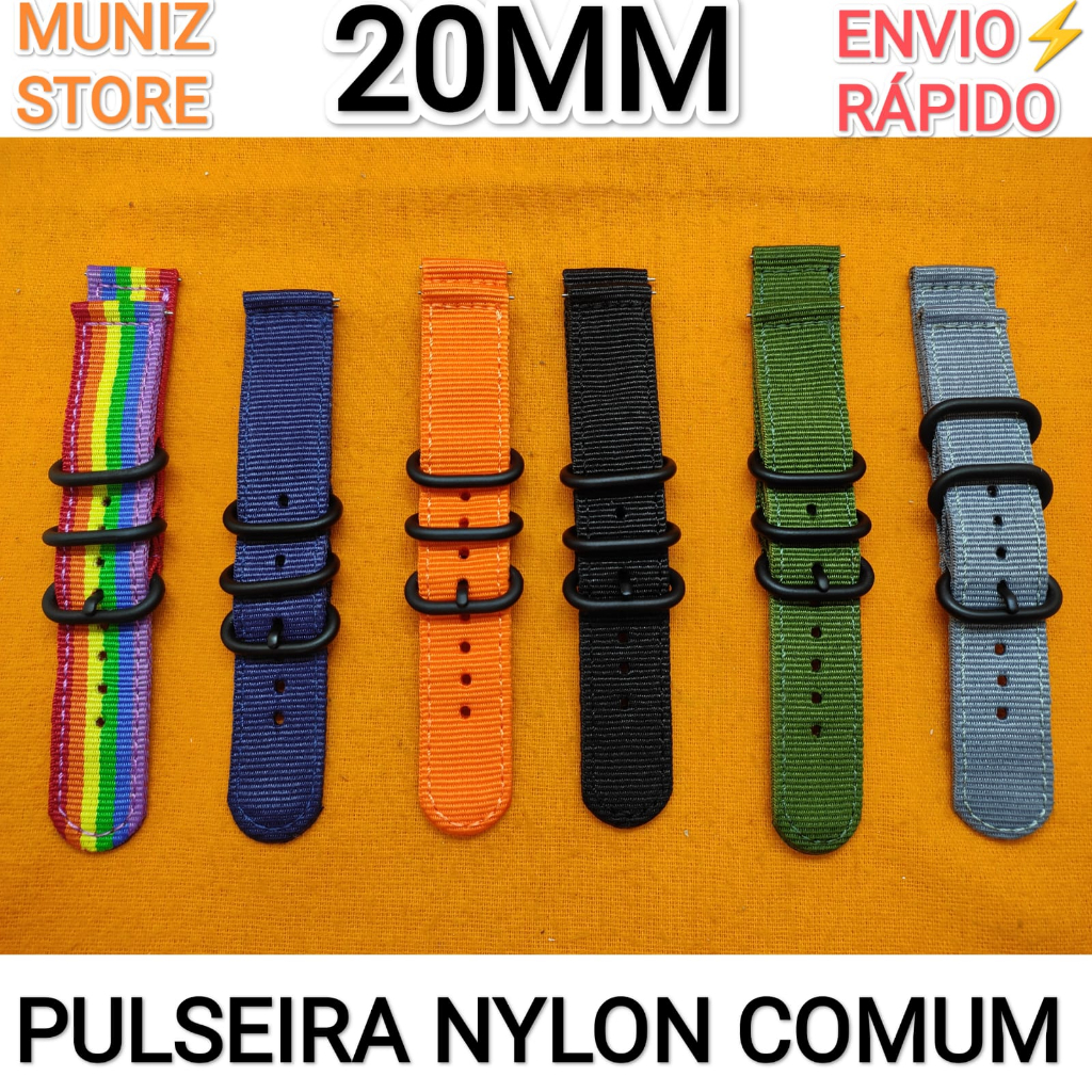 Pulseiras 20mm Amazfit Bip, GTS, GTR 42mm, GST, RS4 Plus RT 2 Pulseira Nylon Comum Correia