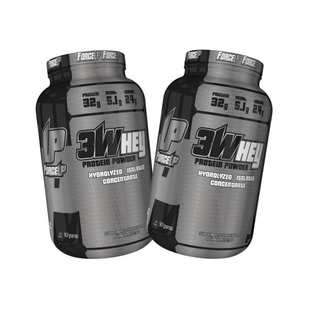 Kit 02 Whey Protein 3w Isolado 907g Force Up Com 32g Proteina Envio Imediato