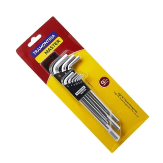 Jogo Chave Allen Hexagonal Longa 1,5 ao 10mm 9pçs Tramontina