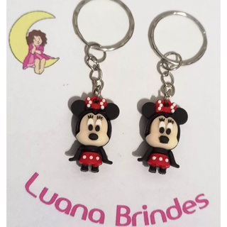Chaveiro Minnie e Mickey 3D Mini Emborrachado- 4 Unidades