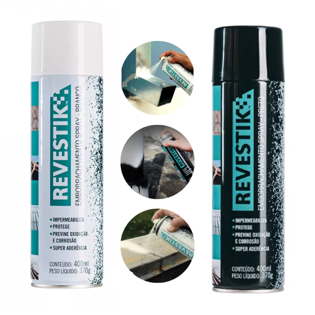 Emborrachamento Spray Revestik Borracha Líquida Impermeabilizante 400ml - Veda, Impermeabiliza e Emborracha