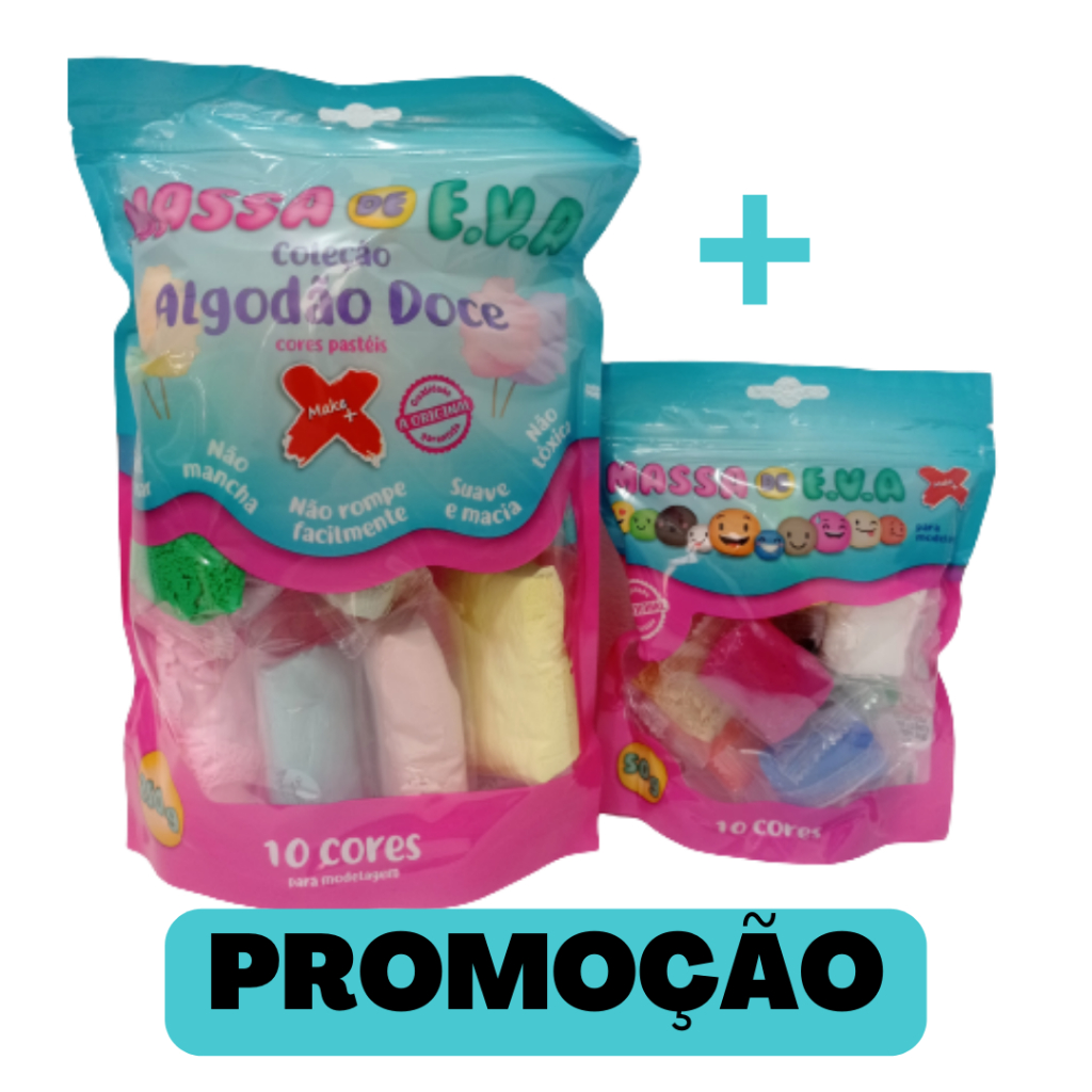 Pacotão de Massinha de Eva Make+ 250g 10 Cores Pasteis + Massinha ...